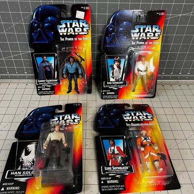 (4) Star Wars Power of the Force Set B NEW on the Card
