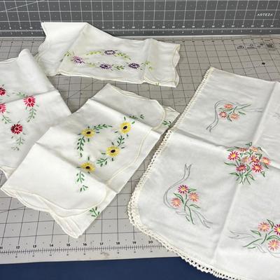 Embroidered Table Runners (4) 
