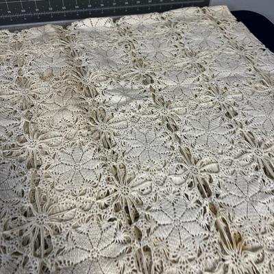Crocheted Table Cloth, Used 