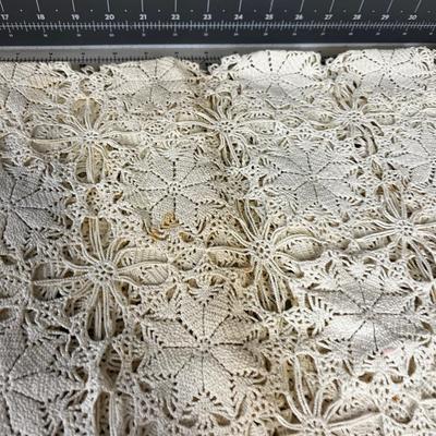 Crocheted Table Cloth, Used 