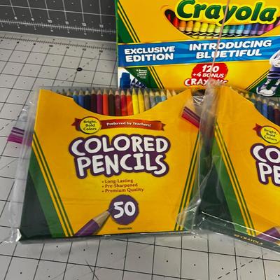 Crayons and Colored Pencil Lot, New 