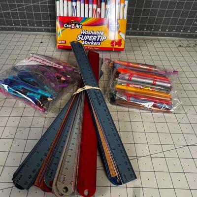 Markers, Protractors, Rulers - School Items