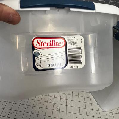 2 Small Tote Storage Boxes with Lids.