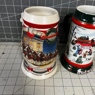 2 Budweiser Collector Mugs 