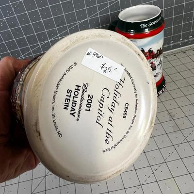 2 Budweiser Collector Mugs 