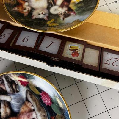 Calendar with 12 Months of Kitten Plates Plus the Wall Plaque Holder and 31 Days of Tiles. By Jergens Schultz 