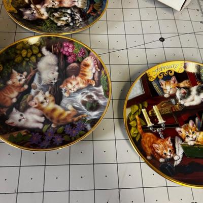 Calendar with 12 Months of Kitten Plates Plus the Wall Plaque Holder and 31 Days of Tiles. By Jergens Schultz 