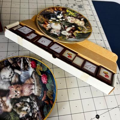 Calendar with 12 Months of Kitten Plates Plus the Wall Plaque Holder and 31 Days of Tiles. By Jergens Schultz 