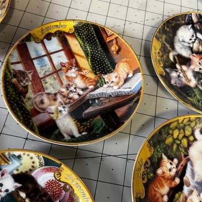 Calendar with 12 Months of Kitten Plates Plus the Wall Plaque Holder and 31 Days of Tiles. By Jergens Schultz 