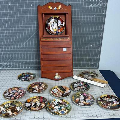 Calendar with 12 Months of Kitten Plates Plus the Wall Plaque Holder and 31 Days of Tiles. By Jergens Schultz 