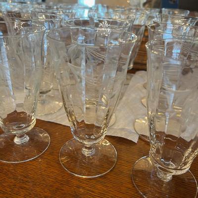 Giant Set of Crystal Stem Ware Service for 12