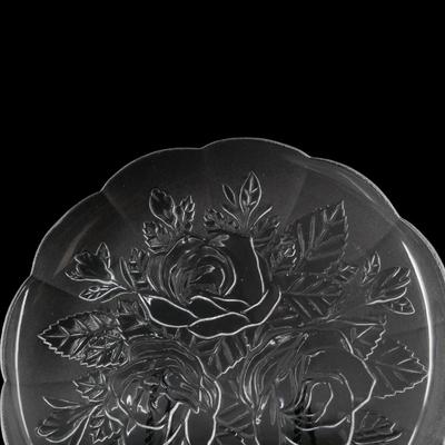 Vintage Glass Rose Dinner Plates