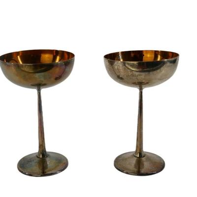 Antique Metal Goblet Cups
