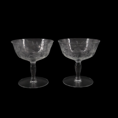 Vintage Crystal Etched Glasses