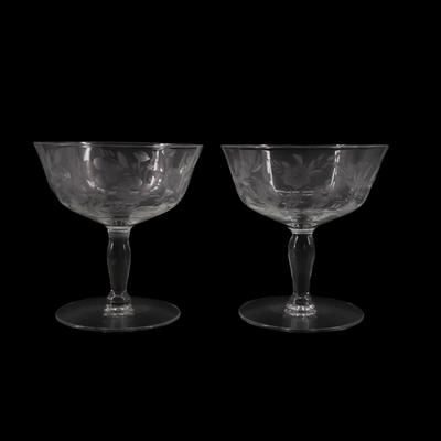 Vintage Crystal Etched Glasses