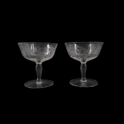 Vintage Crystal Etched Glasses
