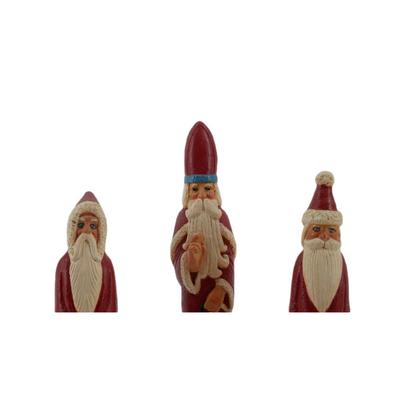 Vintage Folk Art Santa Claus Figurines