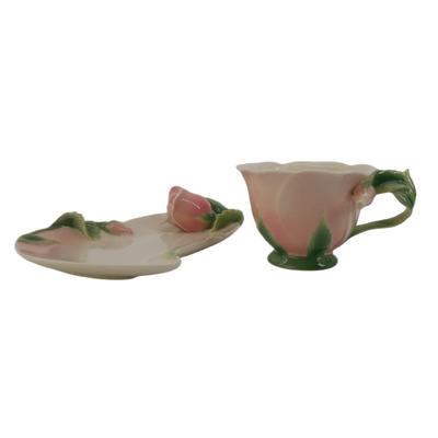 Rose and Petals Teacup and Saucer