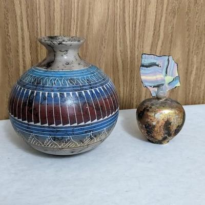 Horse Hair Pottery and Roman Glass Style Art