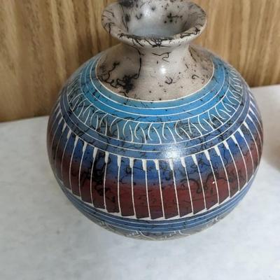 Horse Hair Pottery and Roman Glass Style Art