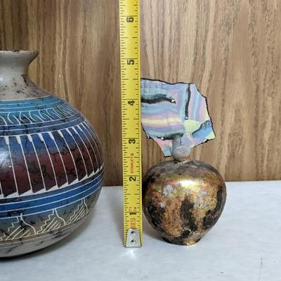 Horse Hair Pottery and Roman Glass Style Art
