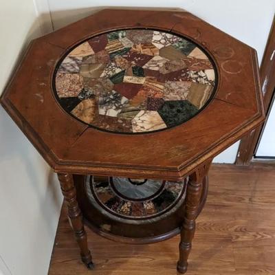Antique Wood & Stone Table
