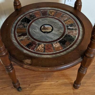 Antique Wood & Stone Table