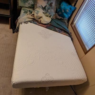 Metal Shelves and Twin Bed