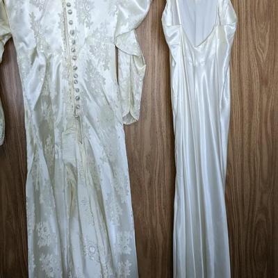 Victorian Style Satin Wedding Gown 