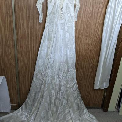 Victorian Style Satin Wedding Gown 