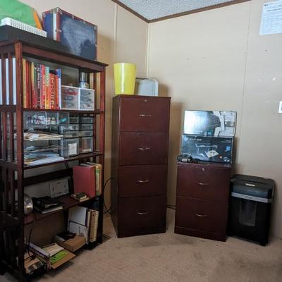 Mahogany Tone Office Storage and Accessories