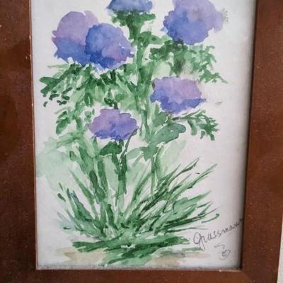 Framed Floral & Landscape Watercolor Assortment