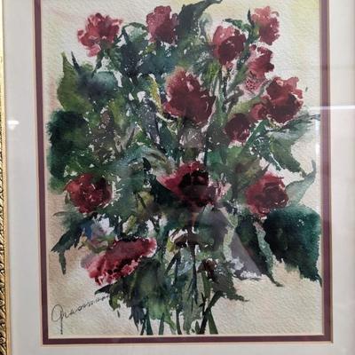 Framed Floral & Landscape Watercolor Assortment