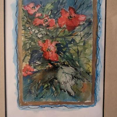 Framed Floral & Landscape Watercolor Assortment