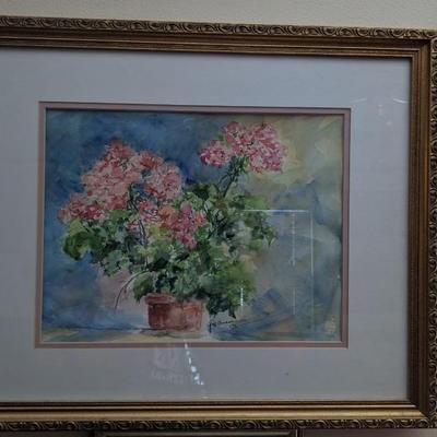 Framed Floral & Landscape Watercolor Assortment