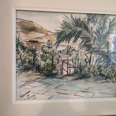 Framed Floral & Landscape Watercolor Assortment