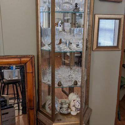 Lighted Curio, Crystal, Cut Glass, and More! 