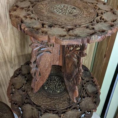 Hand Carved Butterfly Leg Wood Tables