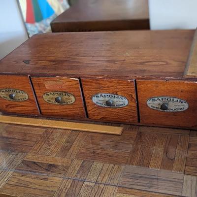 Antique Sapolin Paints Wood Cabinet Advertising Display