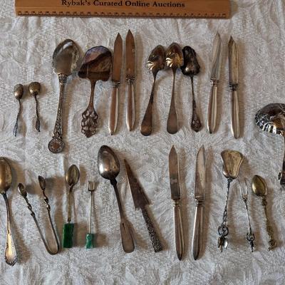 Variety Lot of Antique Silver, Sterling, Pewter Flatware