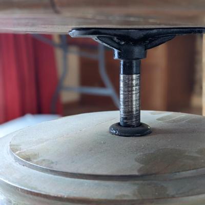 Vintage Oak Glass Ball Claw Foot Stool