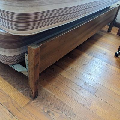 Vintage Wood Full Bed Frame and Mattresses