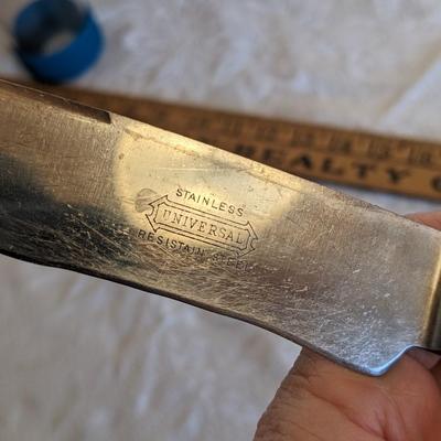 Antique Lee's set of 3 Antler Carving Knife Set with Sterling Silver Overlay