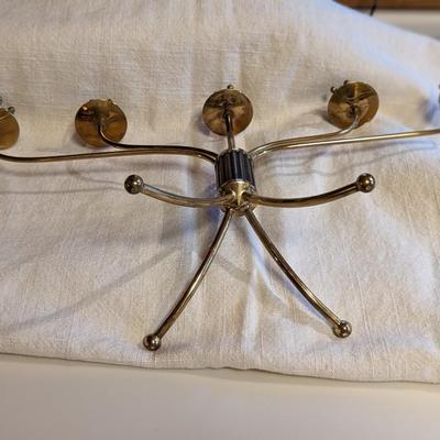 Very Cool MCM Brass/wood Candlestick Holder