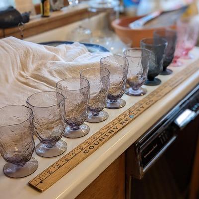 Set of 10 MCM Morgantown(?) Crinkle Glasses