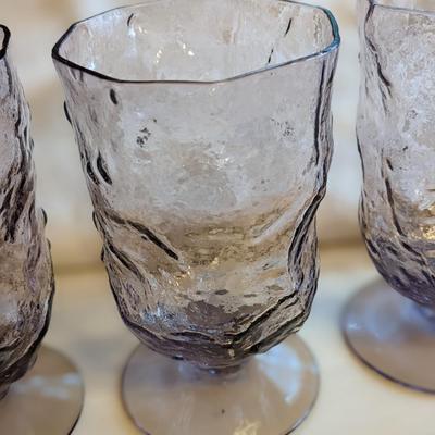 Set of 10 MCM Morgantown(?) Crinkle Glasses