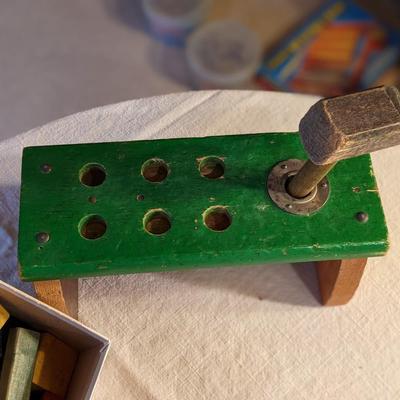Vintage Playskool Nok Out Bench and Odd Blocks