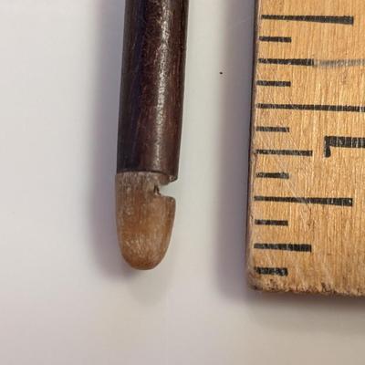 Antique Military Wood Map Pointer, Brass Handle