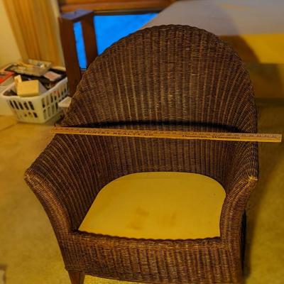 Truly Wonderful Vintage Wicker Chair with Well Made Seat Cushion