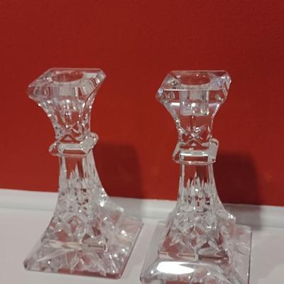 Pair of Waterford Crystal Candlestick Holders